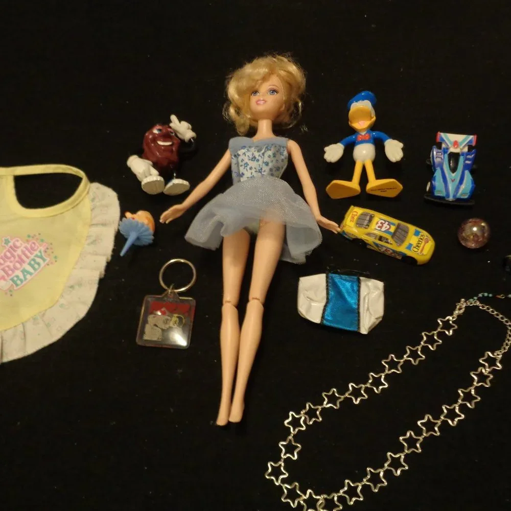 RETRO DISNEY BARBIE DOLL STUFF & TOYS LOT